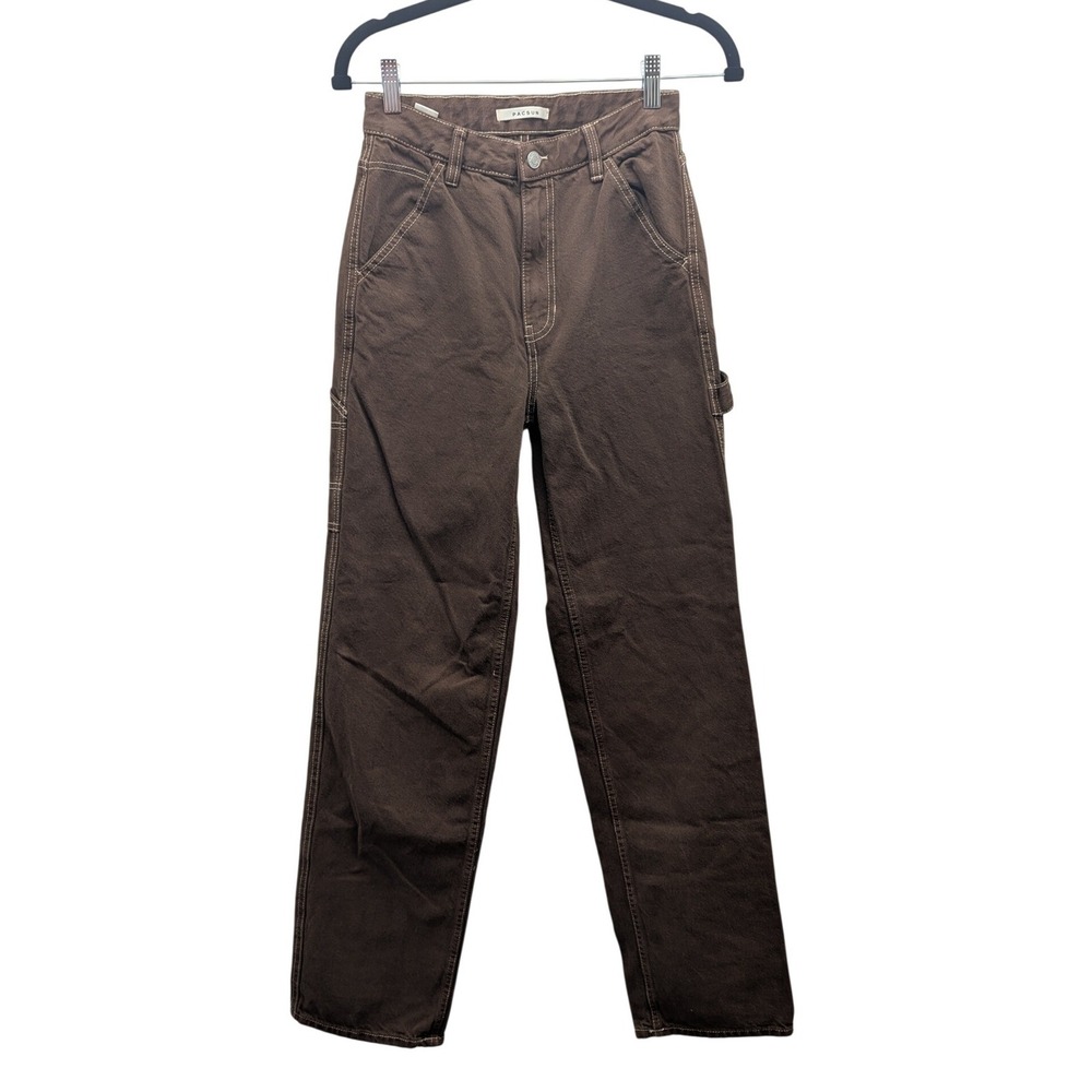 PacSun Carpenter Pants Women‎ 26 Brown High Rise Straight Leg